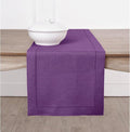 Solino Home 100% Linen Table Runner Purple, Classic Hemstitch 14 x 90 in | by SolinoHome