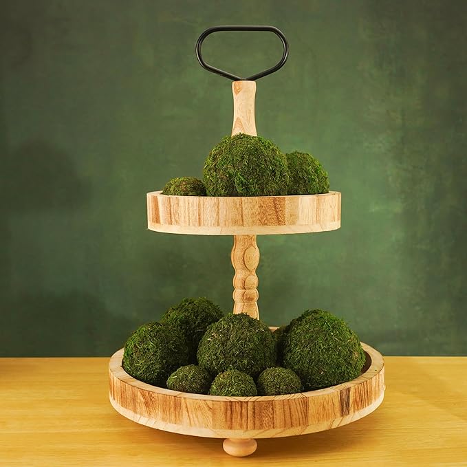 BYHER Decorative Moss Balls Set - Fake Moss Balls for Bowl Fillers, Centerpiece Decor, Home Decor, Vase Filler, Wedding Decor, Table Arrangement, Coffee Accents, DIY Crafts (Extra Large - 4"-Set of 6)