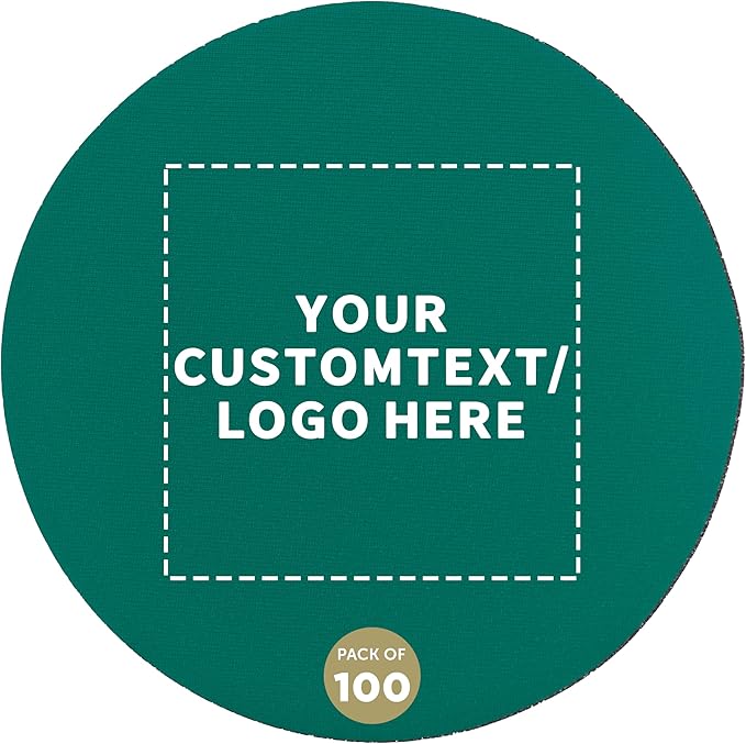 100 Round Foam Bud Coasters Pack, 4 inch - Customizable Text, Logo - PU Foam, Party Favor - Turquoise