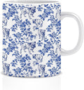 Chinoiserie Pug Mug, Pug Gifts for Women Men，Floral Botanical Dog Coffee Cups by Unknown