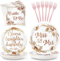 Grencian 96Pcs Boho Bridal Shower Party Decorations, Serves 24 | Miss to Mrs by Grencian