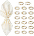 Gold Napkin Rings 20Pcs, Imitation Pearl Napkin Rings Napkin Holder, Elegant by Unknown