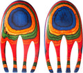 Baltique Marrakesh Salad Hands, Colorful Wood Salad Tongs Alternative | 2-piece by TotallyBamboo