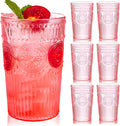 Ciaell 12 Pack Pink Plastic Water Glasses by Ciaell