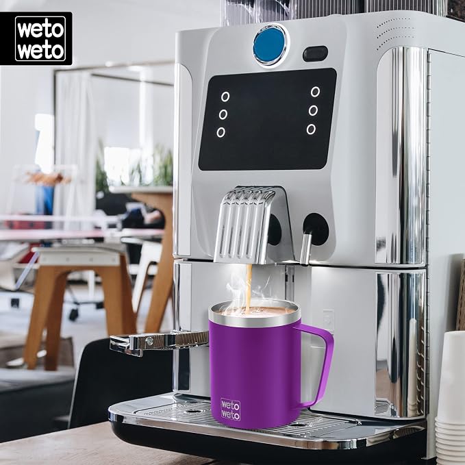 WETOWETO 14 oz Coffee Mug, Vacuum Insulated Camping Mug - Image 5