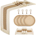 Placemats Set of 4 w/Charger Plates Table Mats Table Runner & Napkin Rings | by Zology