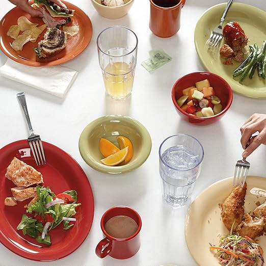 G.E.T. 7.5" Heavy-Duty Wide Rim Melamine Salad Plate (Set of 4)