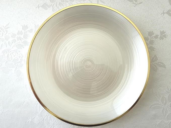" OCCASIONS " 240 Plates Pack,(120 Guests) Premium Wedding Party Disposable Plastic Plates Set -120 x 10'' Dinner + 120 x 7'' Salad/Dessert (Belize in Ivory & Gold)