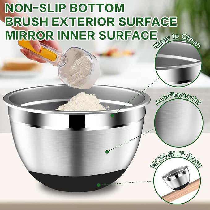 DUTZUN Kitchen Appliances, Large Mixing Bowls - Image 4