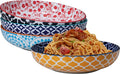 LEHAHA Porcelain Pasta Bowls, 32oz Ceramic Dinneware Dinner Bowls Set of 4 by LEHAHA