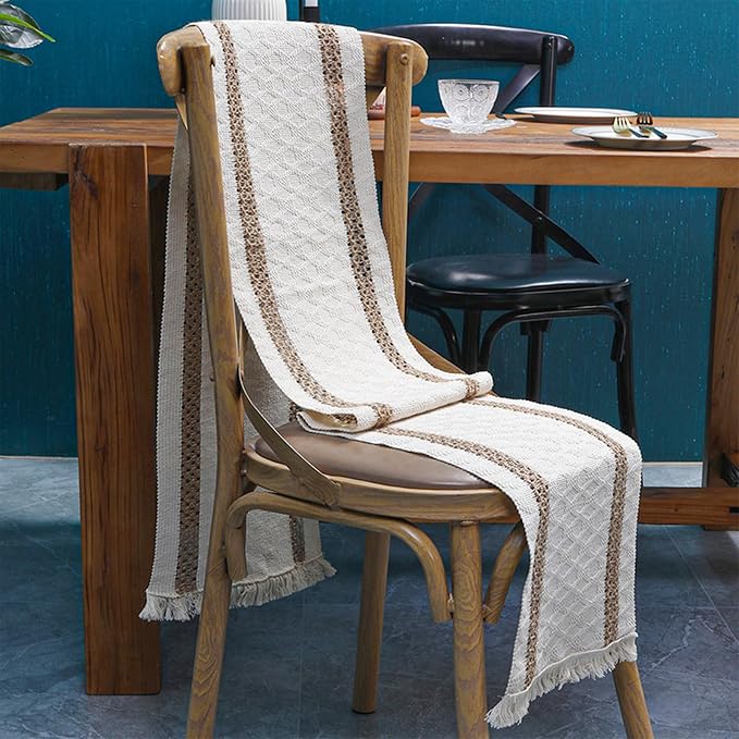 Boho Table Runner for Home Decor 144 Inches Long Farmhouse Macrame Table Runner - Image 2
