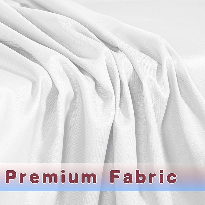 HolidayIdeas 2 Pack Fitted Table Clothes - 48 x 30 Inch - White Rectangle Tablecloths for 4 Foot Tables, Polyester Fabric Tablecloth for Folding Table, Parties, Birthday, Wedding, Trade Show