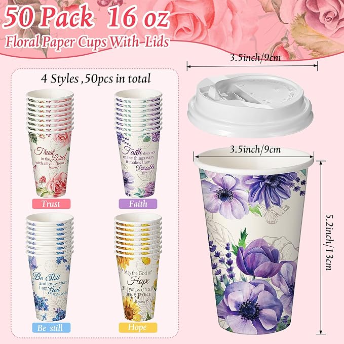 Dandat 50 Pcs Christian Disposable Coffee Cups - Image 2
