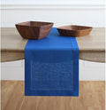 Solino Home 100% Pure Linen Table Runner Royal Blue Hemstitch, 14 x 132 in | by SolinoHome