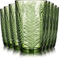 Reallnaive 14 oz Green Drinking Glasses Set of 8, Vintage Glassware by Unknown