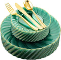 YOUBET 125PCS Clear Green Plastic Plates by YOUBET