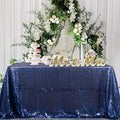 ShinyBeauty Sequin Tablecloth 60x102 Inches Navy Blue Cake Rectangle Tablecloth by ShinyBeauty