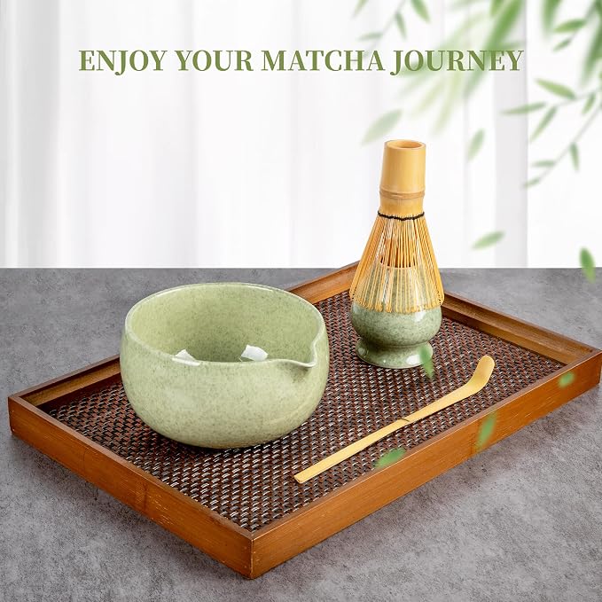 YIBO Matcha Whisk Set With Bowl, Ceramic Matcha Making Kit Includes Bamboo Whisk - Image 7