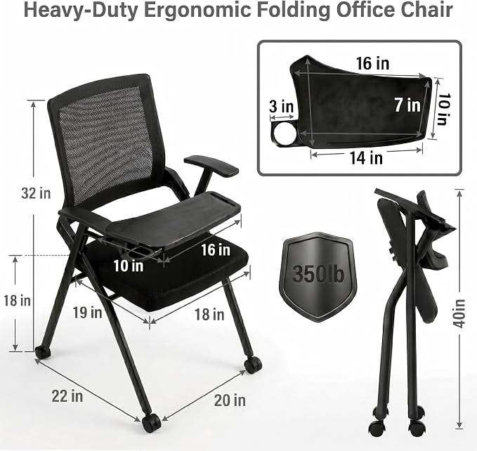 8 Pack Folding Office Chair - Image 3