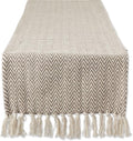 DII Woven Basic Tabletop Collection, Chevron Table Runner, Dark Brown by DII