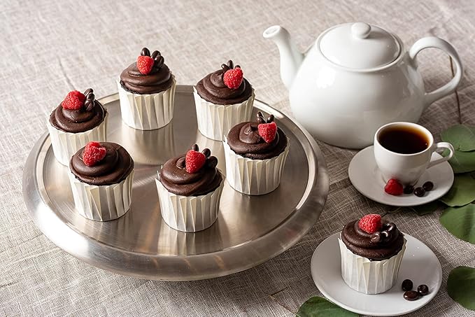 Chip and Dip Serving Set - Stainless Steel Appetizer Tray w/Shrimp Cocktail Platter & 13 Inch Round Cake Stand - Stylish & Versatile Kitchen Accessory for Displaying Desserts