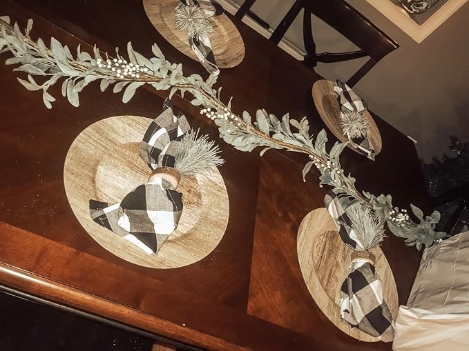 20PCS Rustic Wooden Napkin Rings, Handmade Creative Napkin Round Holder - Image 4