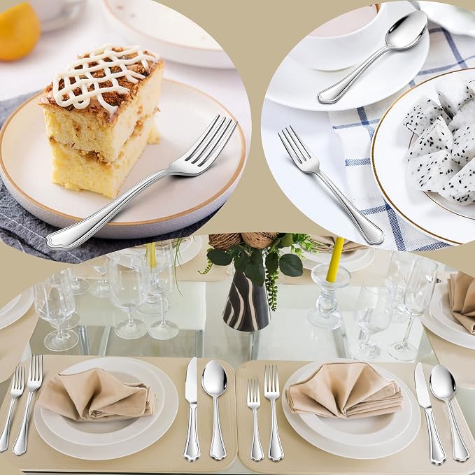 LIANYU 30-Piece Silverware Set for 6, Stainless Steel Flatware Cutlery | Eating - Image 3