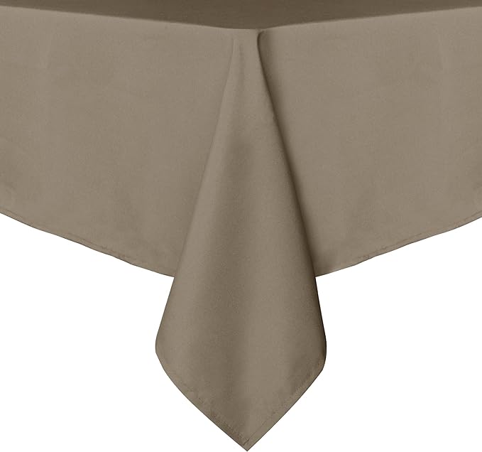 sancua Square Tablecloth - 54 x 54 Inch - Stain and Wrinkle Resistant Washable Polyester Table Cloth, Decorative Fabric Table Cover for Dining Tables, Buffet Parties and Camping, Taupe