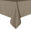 sancua Rectangle Tablecloth - 60 x 120 Inch - Stain and Wrinkle Resistant Washable Polyester Table Cloth, Decorative Fabric Table Cover for Dining Tables, Buffet Parties and Camping, Taupe