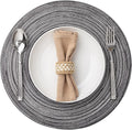 Round Placemats Set of 12 Woven Placemats Washable Braided Table Mats for Dining Table Heat Resistant Non-Slip Circle Place Mats(Mixed Gray)