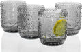 Red Co. Vintage Botanist Drinking Glass Set, Luxurious Floral Embossed by RedCo