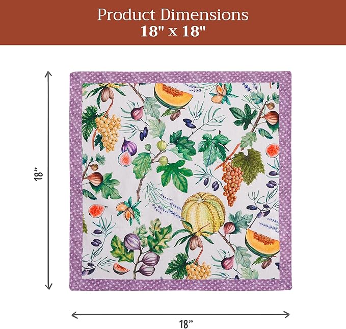 Maison d' Hermine Cloth Napkins Set of 4 100% Cotton Everyday Reusable Square Napkins Cloth Washable Dinner Party Wedding Restaurant Valentines Day Decorations Spring/Summer (Cavaillon, 18" x 18")