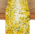 Artoid Mode Yellow Flowers Floral Eucalyptus Summer Table Runner, Seasonal by ArtoidMode
