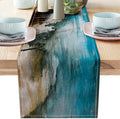 Teal Black and Brown Table Runners Rustic Farmhouse Linen Table Runners by AILUER