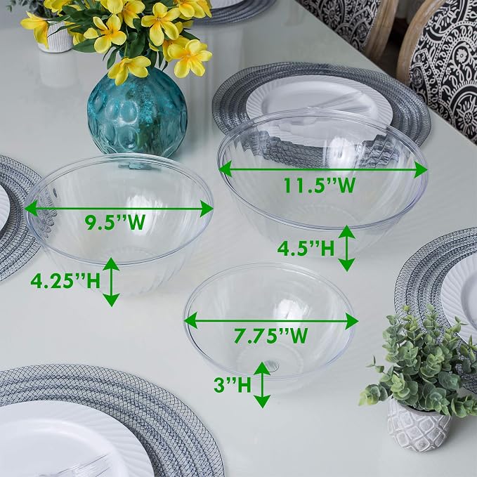 PLASTICPRO Disposable Round Crystal Clear Serving Bowls - Image 6