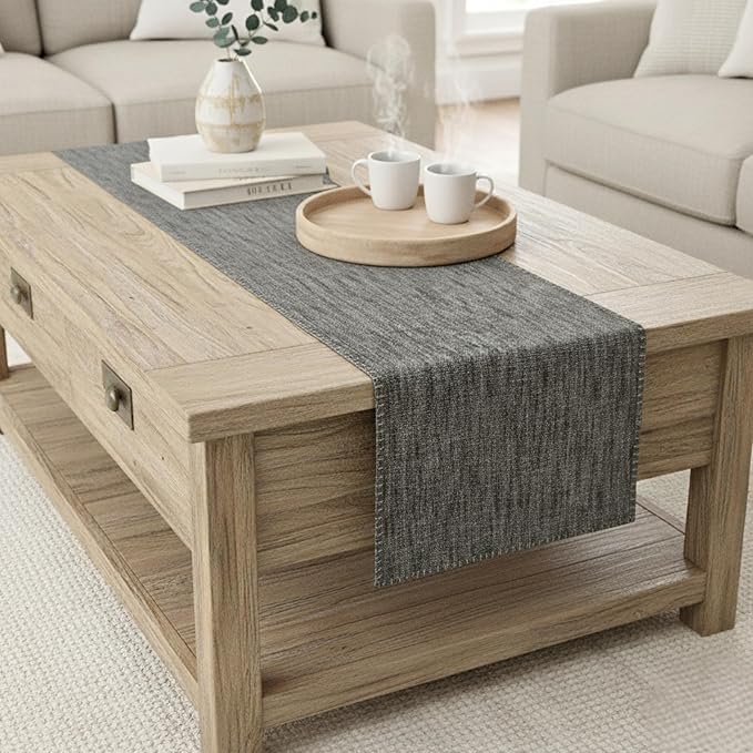 Coffee Table Runner 14 x 36 inch Short Table Runner by OveeshaHomeDecor