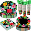 350 Pcs Hawaiian Luau Party Supplies 12 in Disposable Tropical Aloha Oval by Pajean
