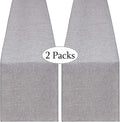 Burlap Table Runner Gray 2 Packs 12x84 Inch Rustic Boho Jute Fabric | Farmhouse by B-COOL