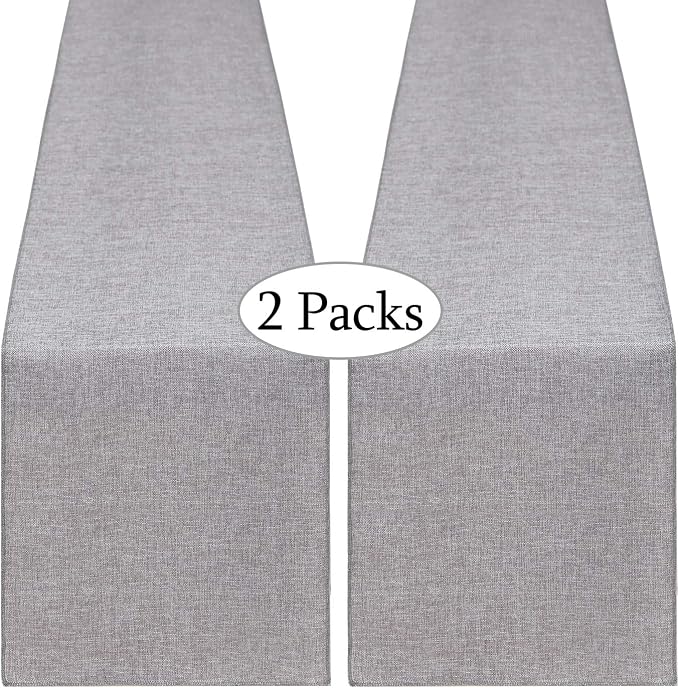 B-COOL Burlap Table Runner Gray Wedding Table Runners Roll Jute Fabric by B-COOL