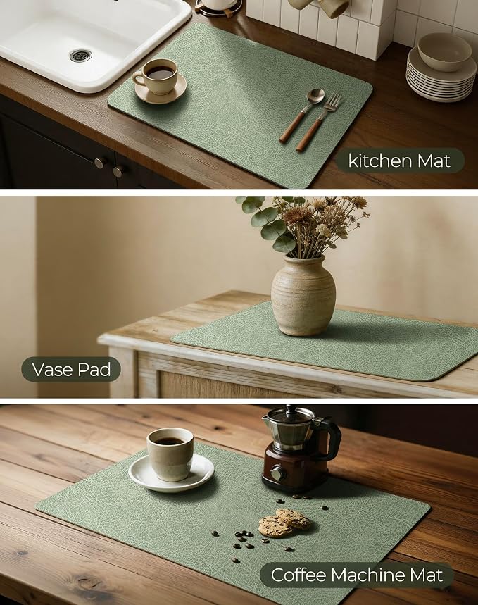 Leetaltree Reversible Faux Leather Placemats and Coasters Set of 12, 12x17 Inch - Image 6