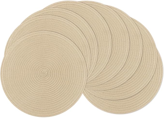 SHACOS 15 inch Round Placemats Set of 8 by SHACOS