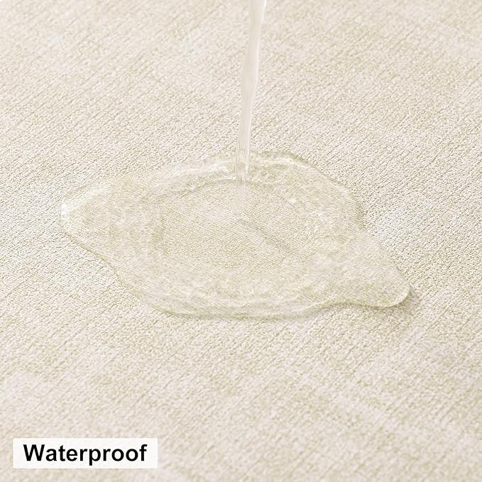homing Round Faux Leather Placemat and Coaster 6 Packs, Washable Heat Resistant Dining Place Mats, Wipeable Double-Sided Table Mats for Indoor and Outdoor, Diameter 13 and 3.93 inch, Beige