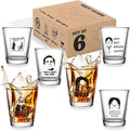 6 PCS The Office Merchandise Shot Glasses Set, 1.5 oz The Office Merch Clear by Time+Roaming