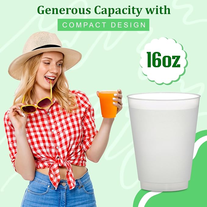 Concession Essentials – 16oz Frost Flex Plastic Cups – Shatterproof Reusable - Image 6