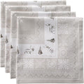 Maison d' Hermine Cloth Napkins Set of 4 100% Cotton for Thanksgiving Christmas Decorations Everyday Reusable Square Fall Napkins Cloth Washable Dinner Party (Cozy Christmas, 20"x20")