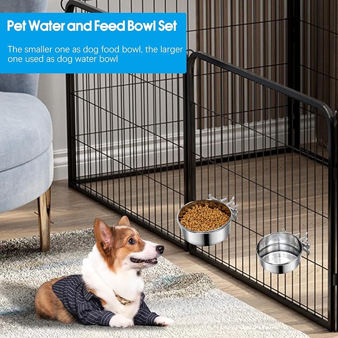 2 Pcs Small Dog Food Water Bowl - Image 3