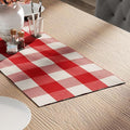 Encasa XO Table Runner, Woven Cotton Dining Runner 13"x36" | Buffalo Red Checks by EncasaXO