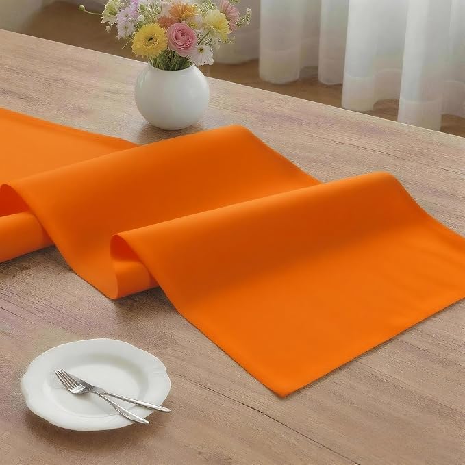 MEANMOY Orange Table Runner 48 Inches Long Waterproof Table Runners | Washable - Image 3