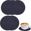 Set of 6 Leather Coasters, Dual-Sided Non-Slip & Waterproof, by Kemcatui