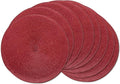 AHHFSMEI Round Braided Placemats 15 Inch Round Table Mats for Dining Tables Natural Woven Heat Resistant Place mats Set of 8 (Burgendy Red,8)
